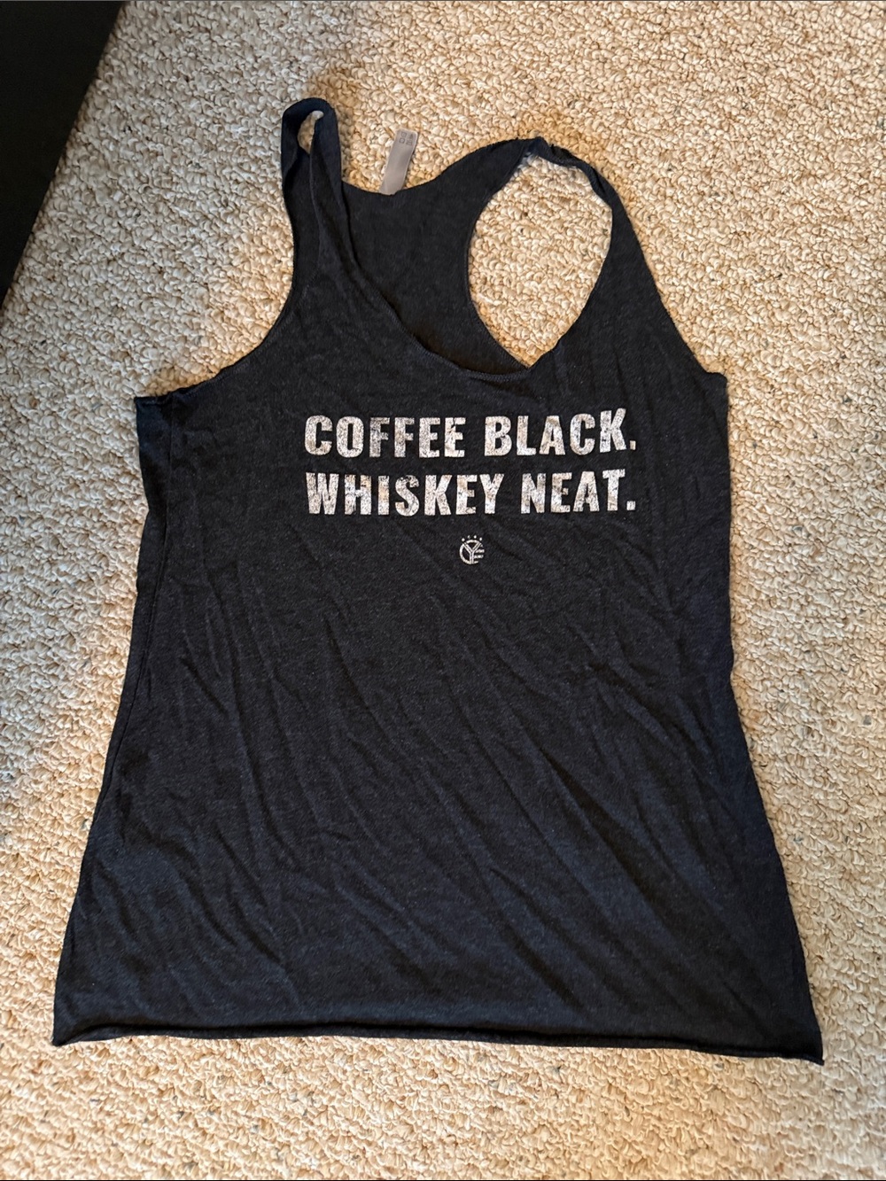 Graphic Racerback Tank Top - Coffee Black Whiskey Neat